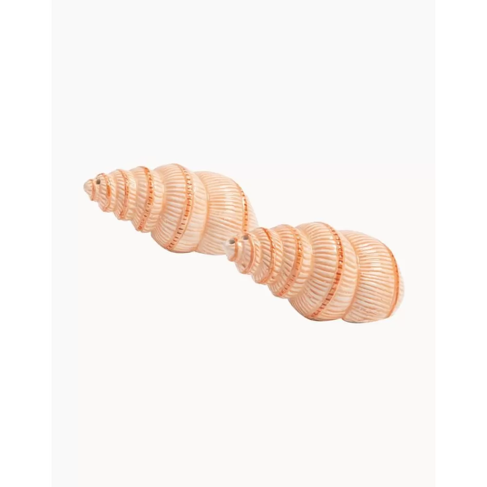 &k amsterdam Młynki Do Przypraw>Recznie Malowany Komplet Solniczki I Pieprzniczki Z Dolomitu Shell, 2 Elem.